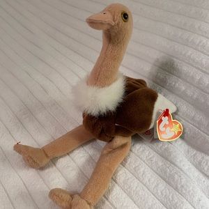NWT Ty Beanie Babies Stretch Ostrich Plush Collectible Rare Vintage Gift Value